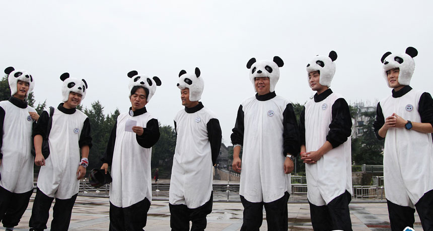 兄弟几人集体变身大熊猫
